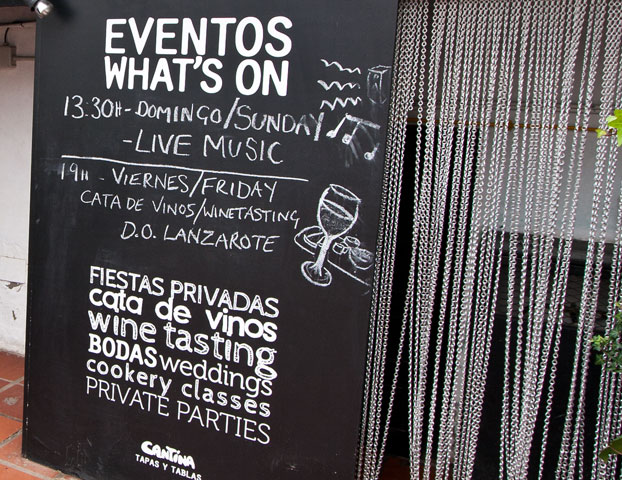 cantina teguise events signage